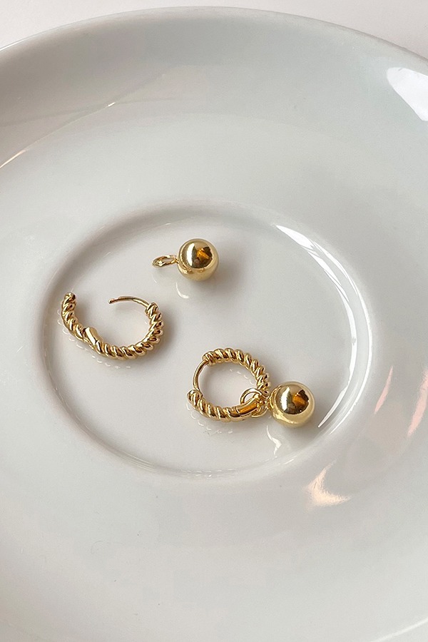 [silver925] 2way twist earring (gold)
