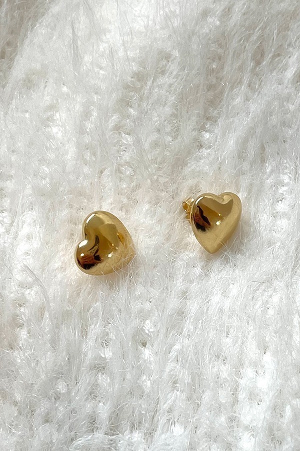 [silver925] plump heart earring (2color)