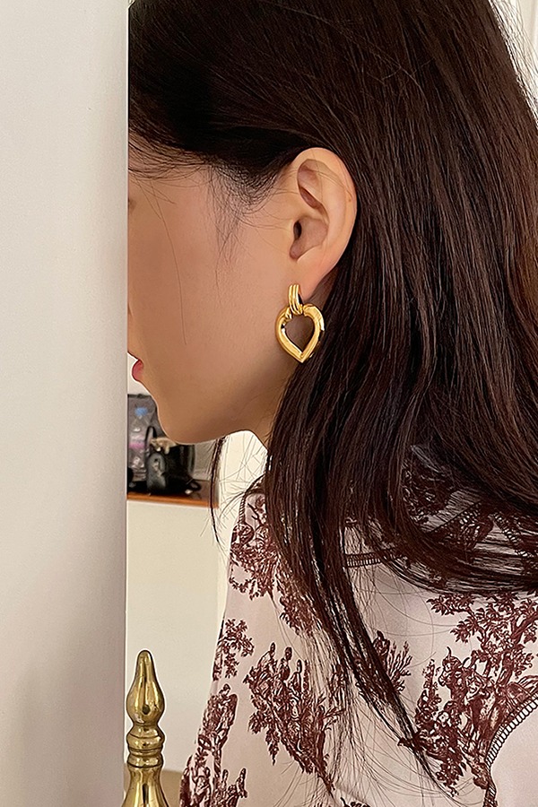 [silver925] doorknob earring (gold)
