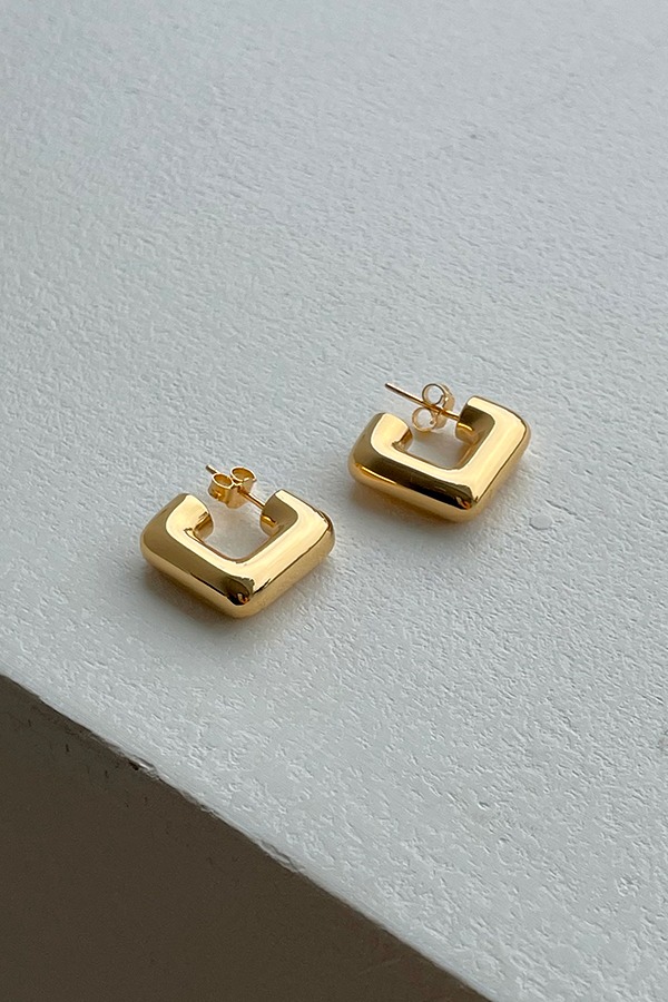 [silver925] bold square earring (2color)