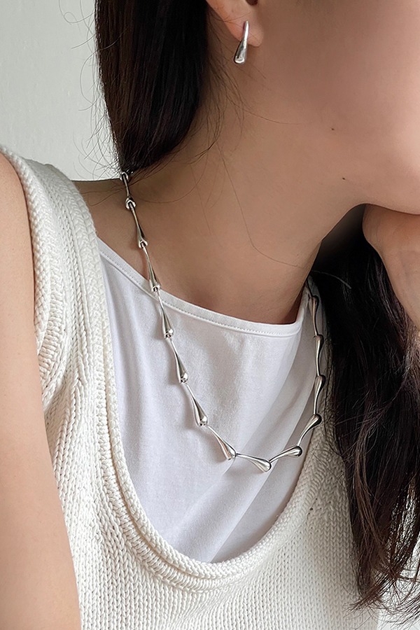 [silver925] bone bold necklace