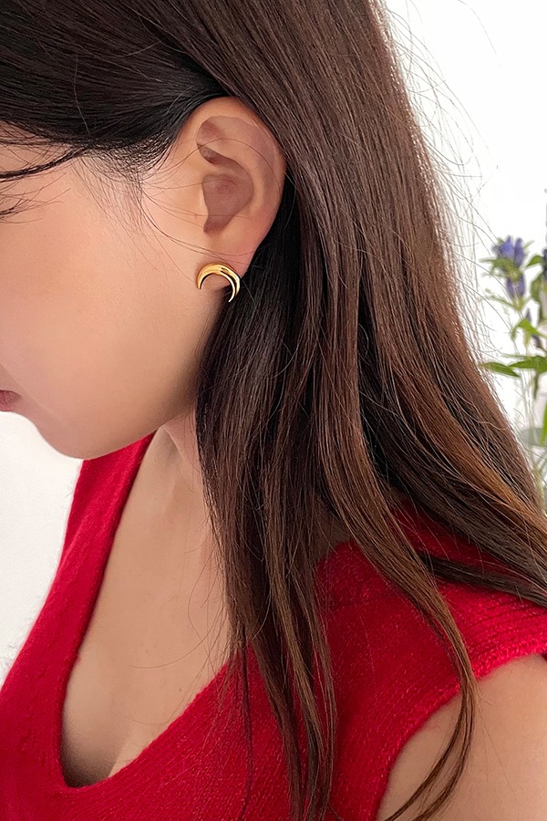 [silver925] crescent moon earring (2color)