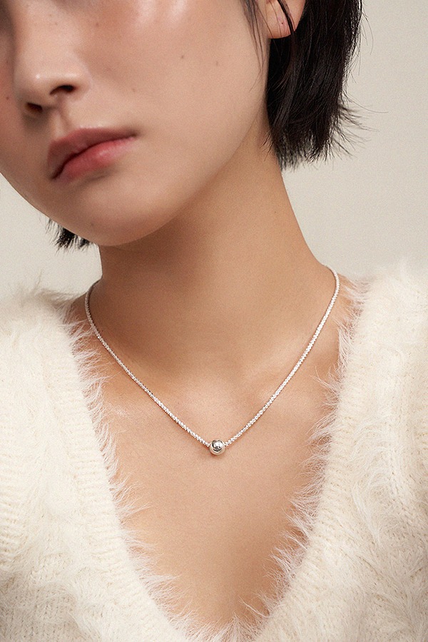 [silver925] snow ball necklace