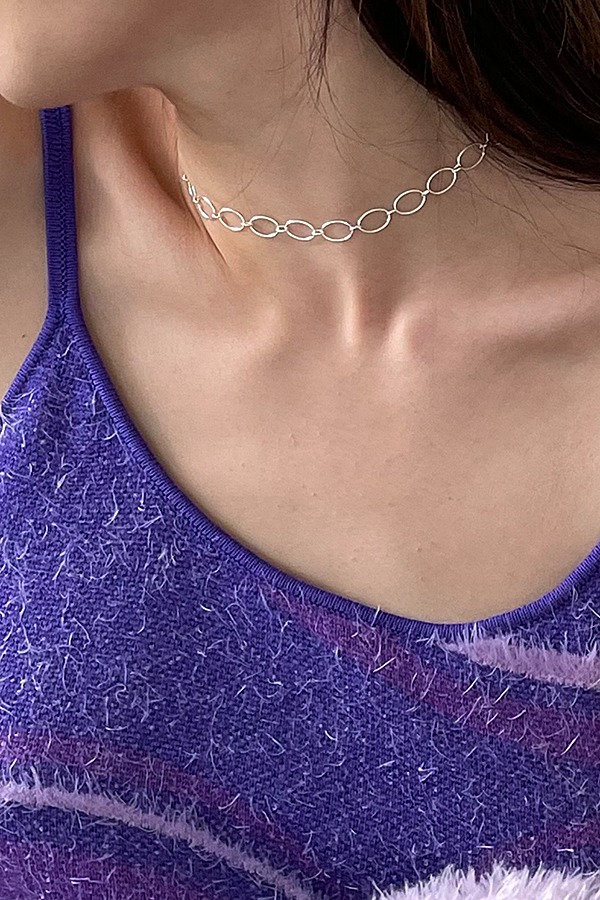 [silver925] circle chain necklace