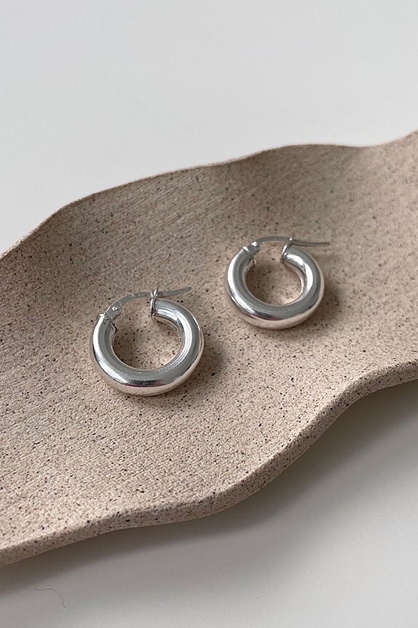 [silver925] bold donut earring (M)