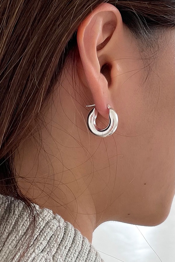 [silver925] bold donut earring (L)