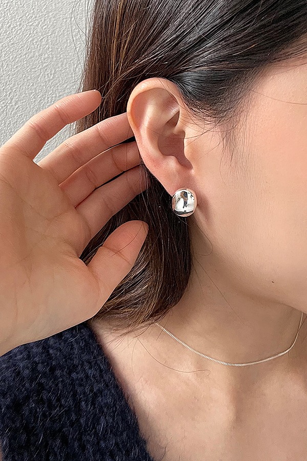[silver925] volume oval earring (2color)