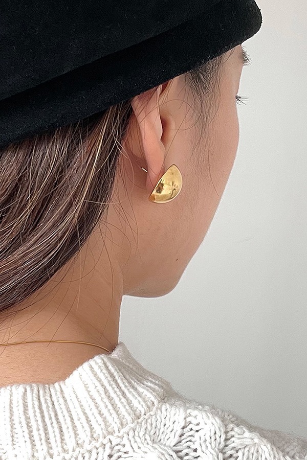 [silver925] full moon earring (gold)