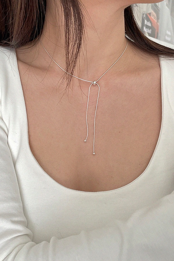 [silver925] ribbon choker necklace