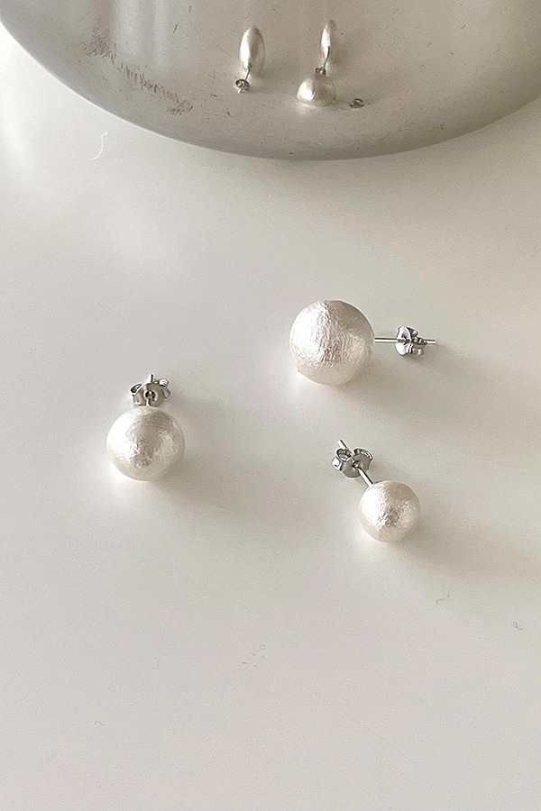 [best] cotton pearl earring (3size)