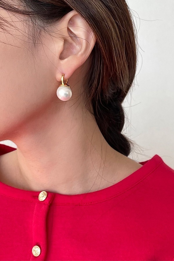 [best] [silver925] ornament pearl earring (2color)