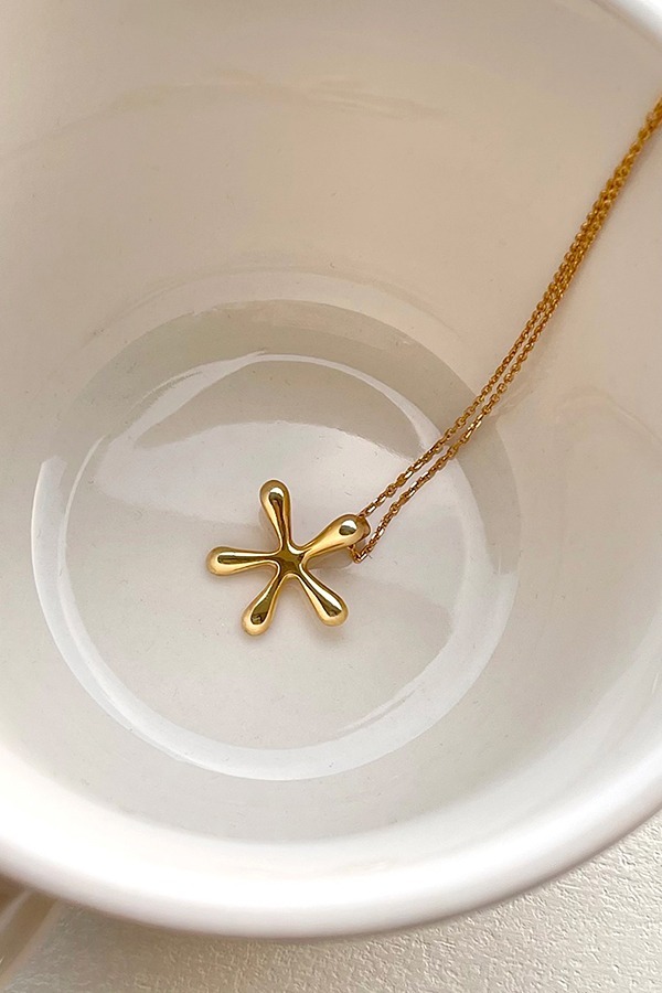 [silver925] flower necklace (gold)