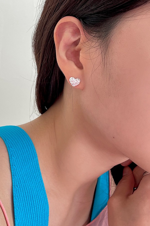 [silver925] foil heart earring (2color)
