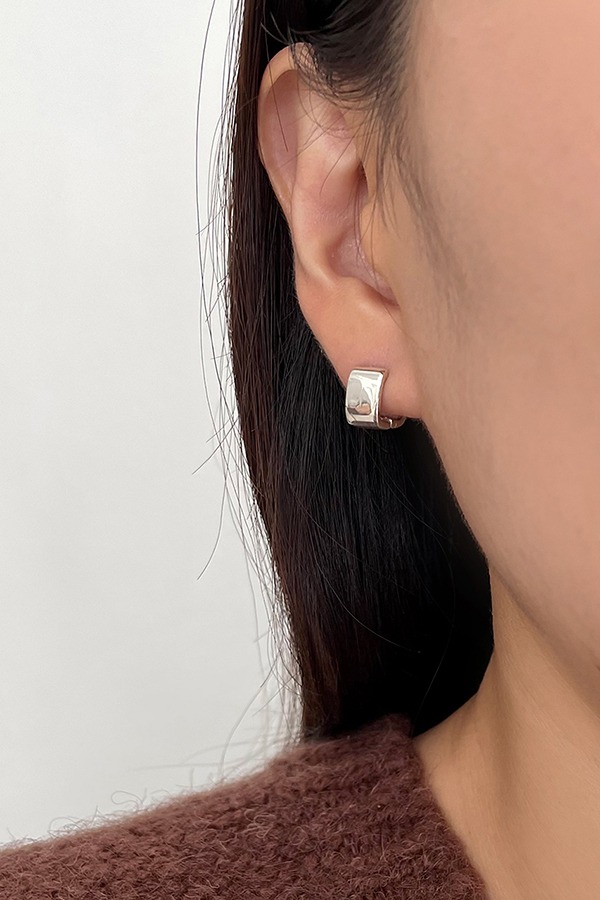 [silver925] square one touch earring (2color)