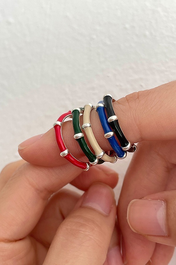 [silver925] dot color layered ring (5color)