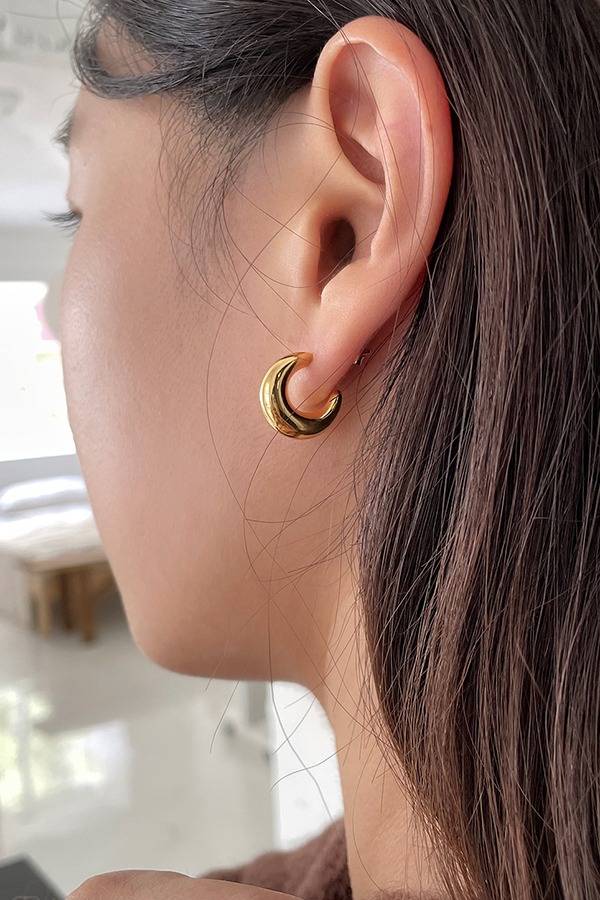 [silver925] moon hoop earring (2color)