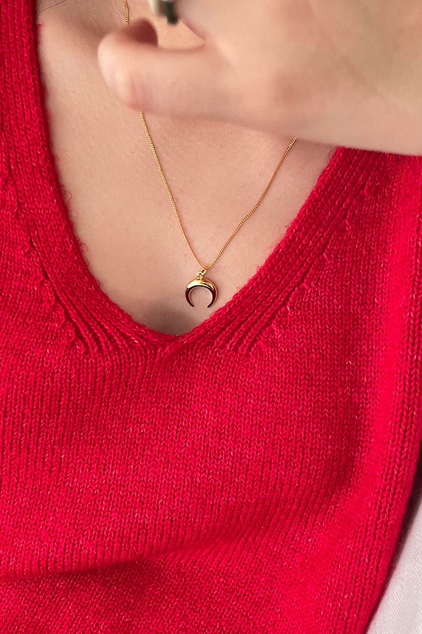 [silver925] fingernail moon necklace - medium