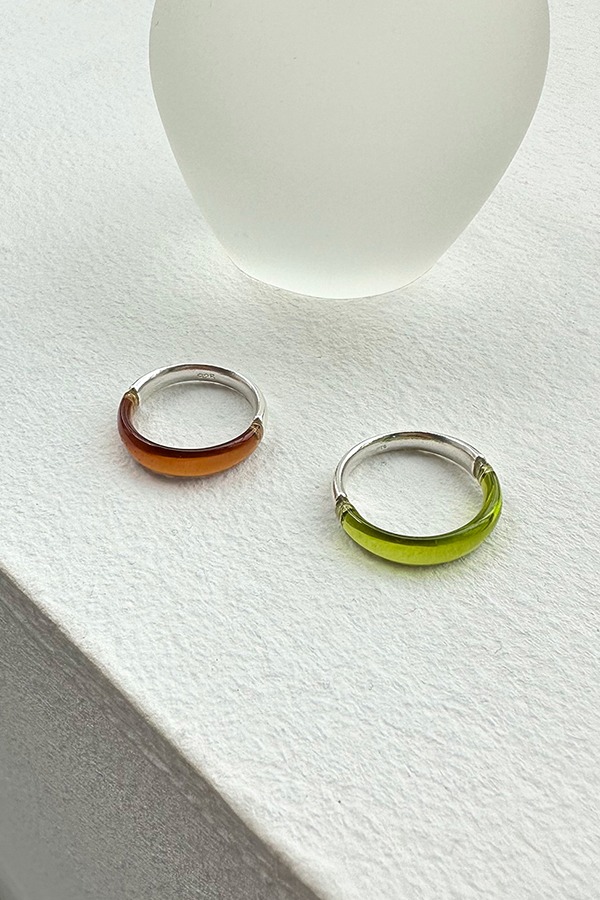 [silver925] resin color half ring