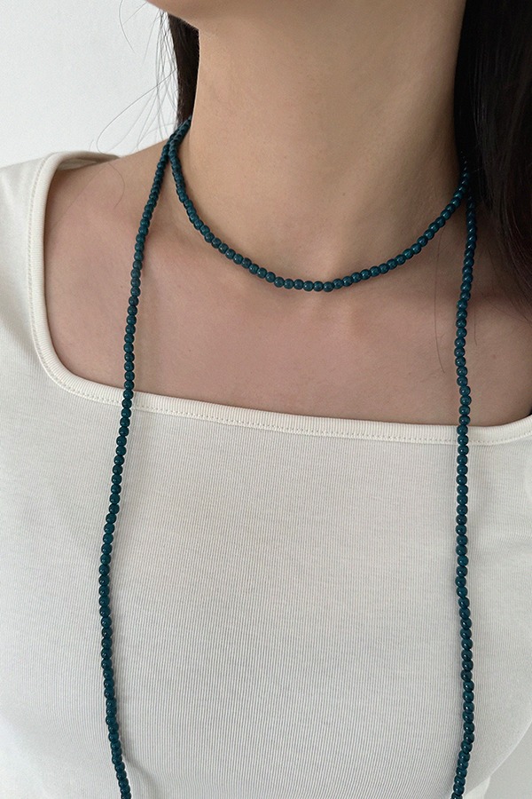 maxi blue-green ball necklace