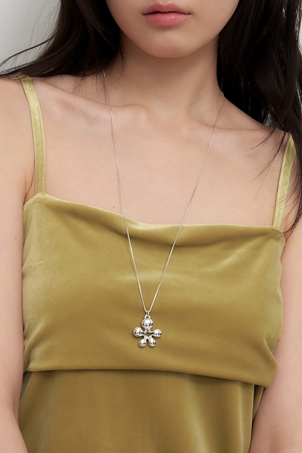 [silver925] draw flower necklace