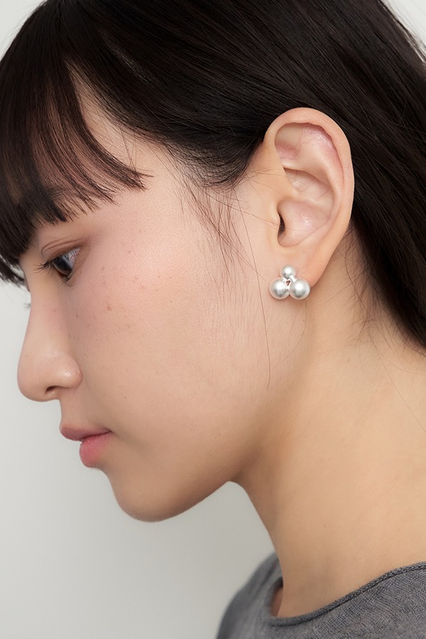 [silver925] matt bubble earring