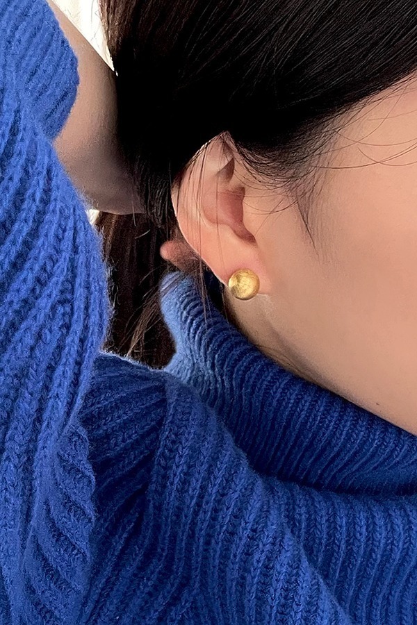 [silver925] rough ball earring (gold)