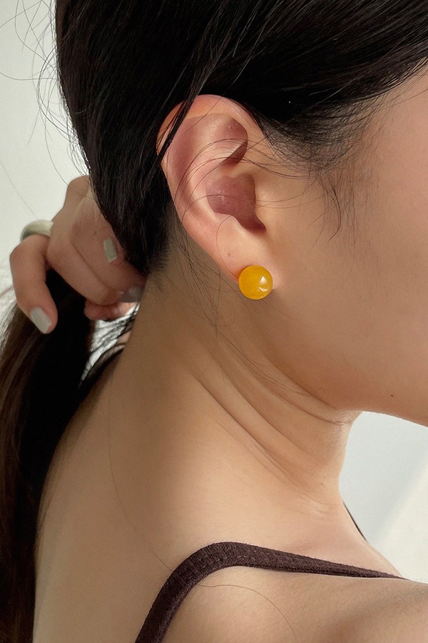 [silver925] amber gemstone earring