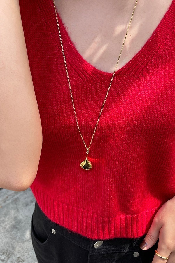 [silver925] big drop long necklace (60cm/80cm) - gold