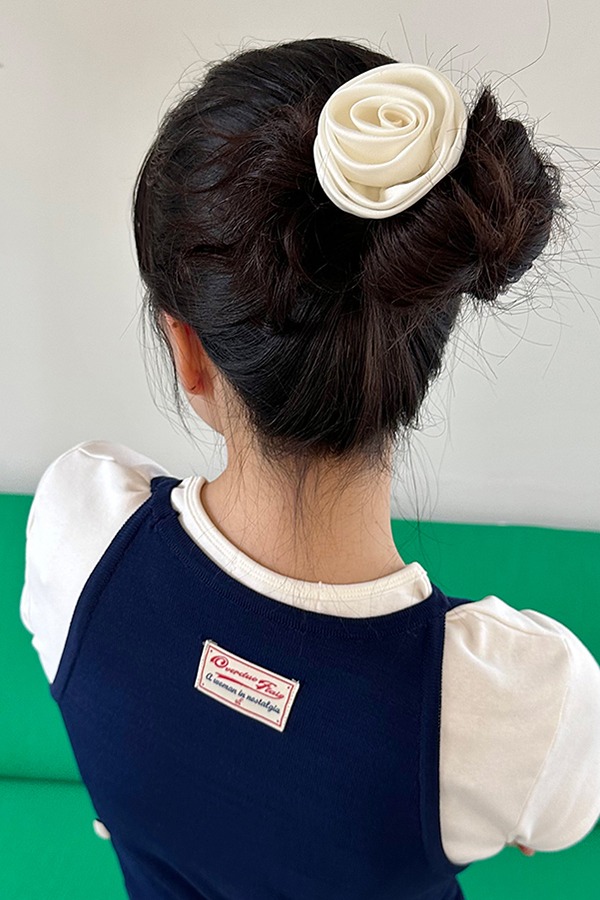 [2type] rose hair tie &amp; scrunchie - Ivory