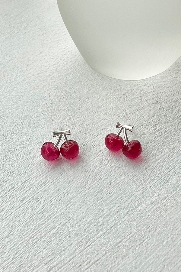 [silver925] cherry earring