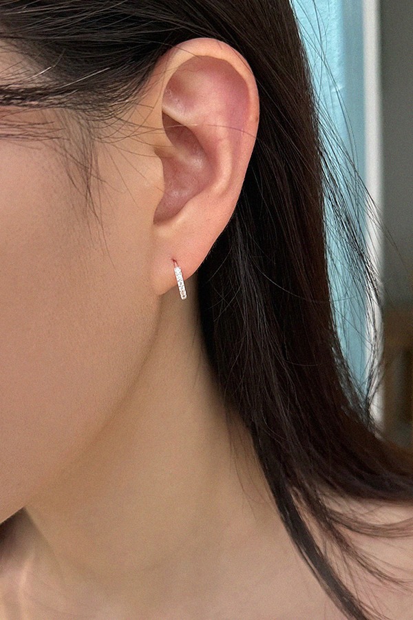 [silver925] mini cubic one touch earring