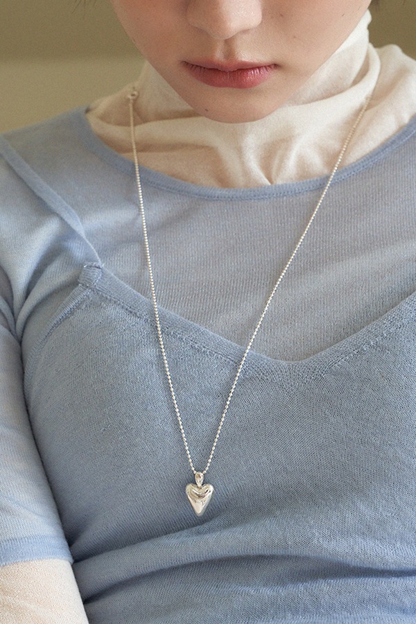 [silver925] heart leaf long necklace