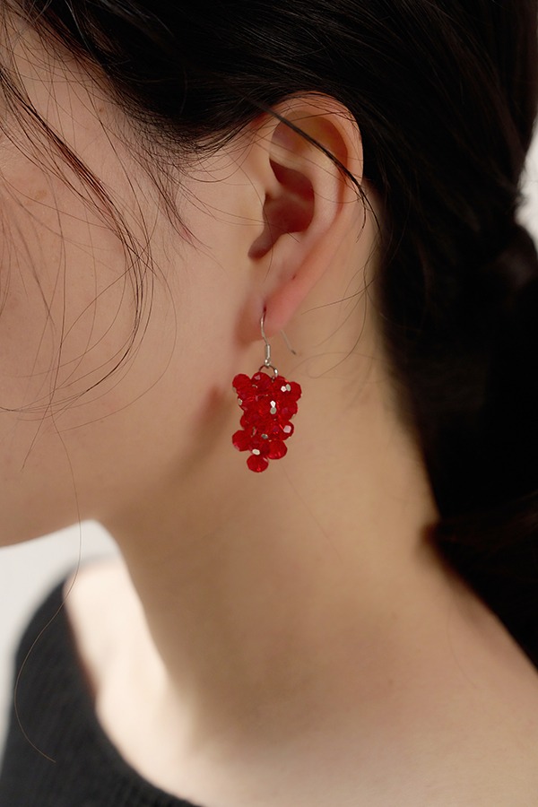 raspberry earring - red
