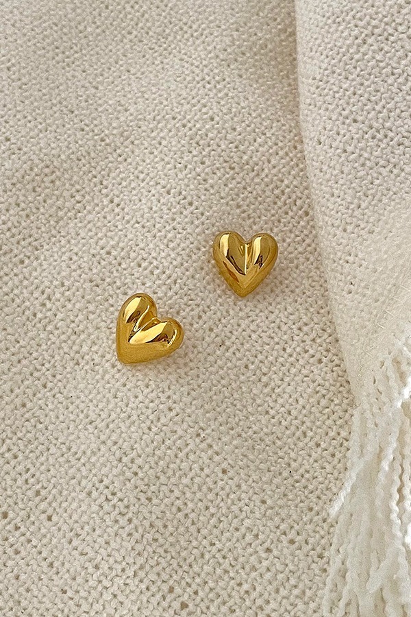 [best] [silver925] heart half earring (gold)