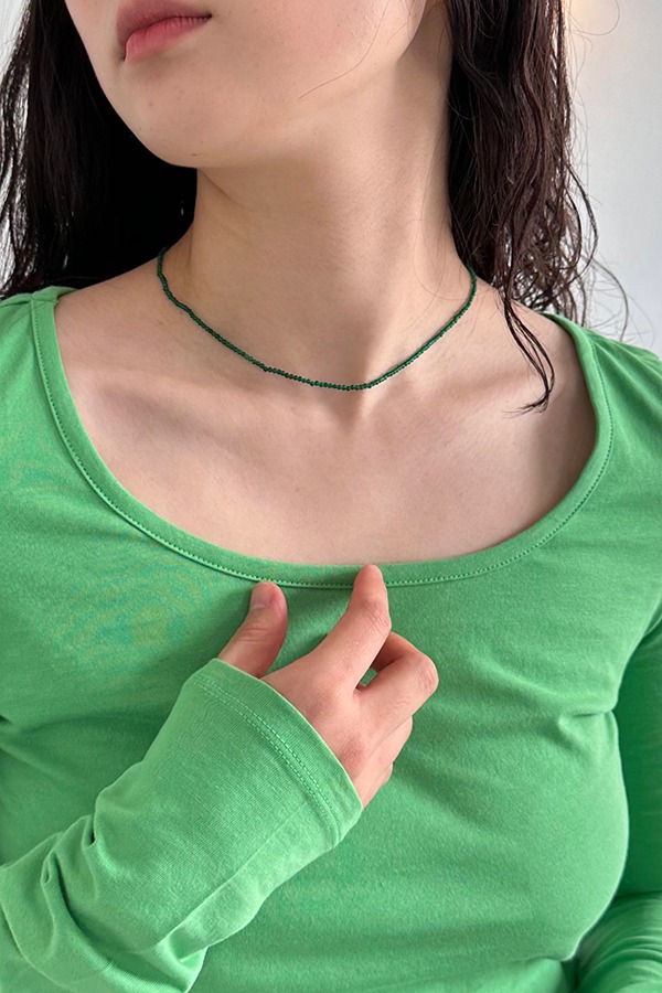 tiny bead necklace - green