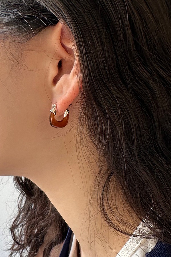 [silver925] resin color earring