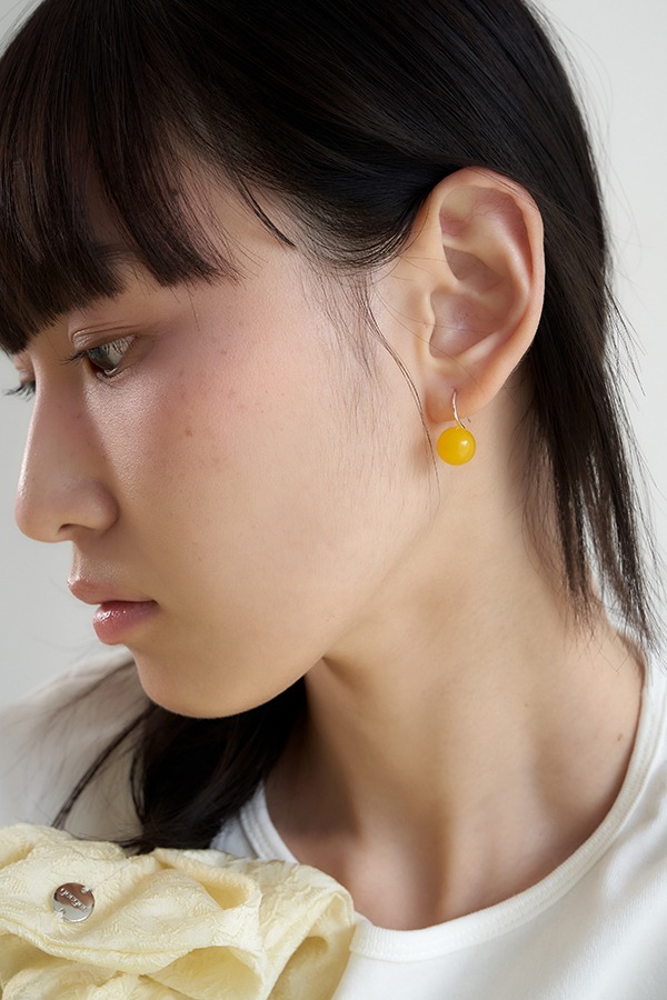 [silver925] amber hook earring